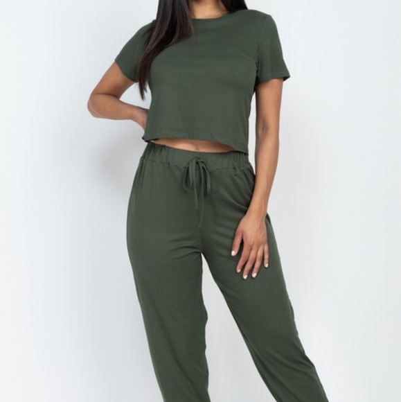 NWT loungewear set short sleeves extra soft green - Picture 2 of 3